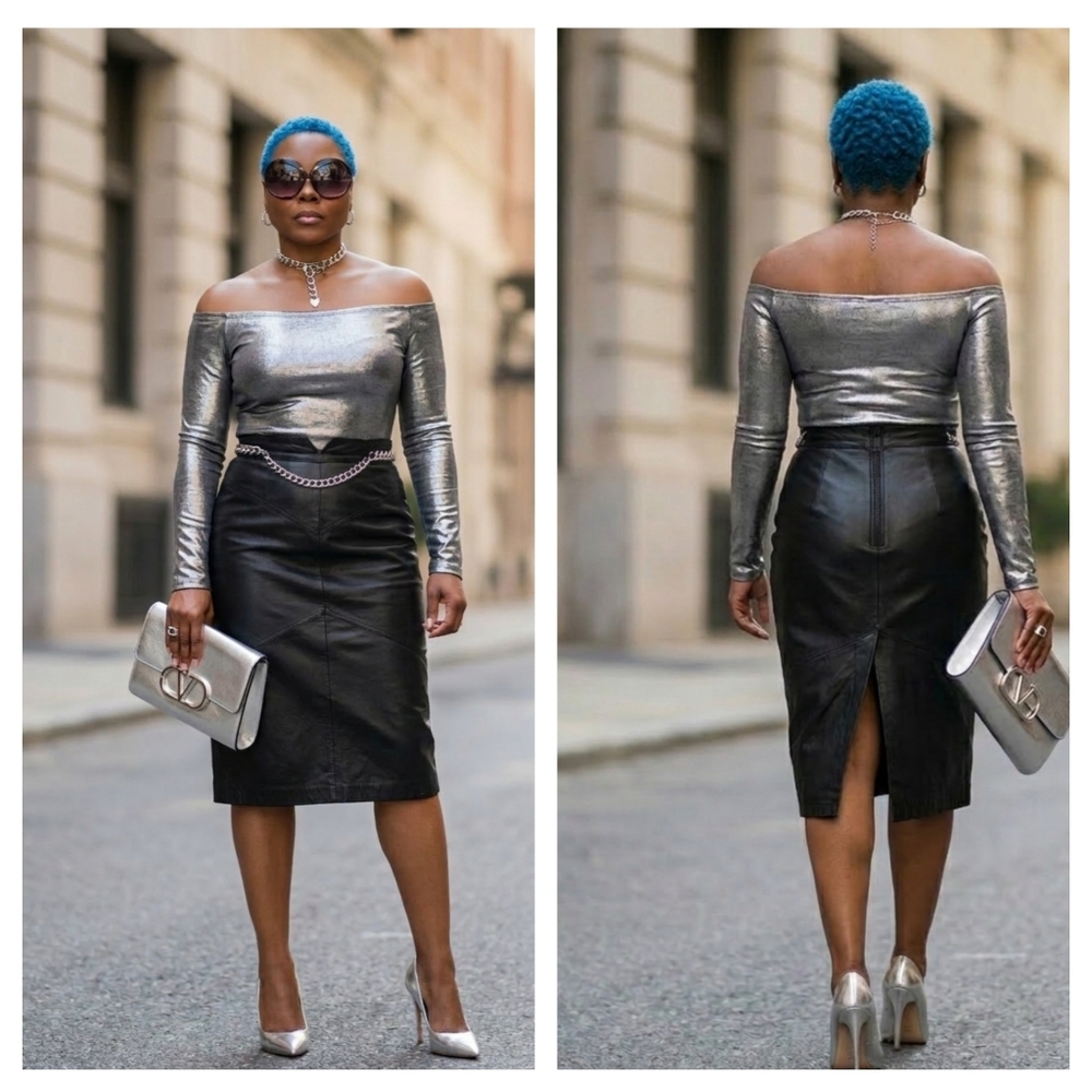 Berman's VINTAGE Leather Pencil Skirt